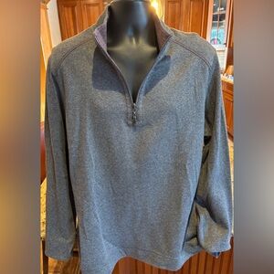 Tommy Bahama men’s heather grey/purple reversible quarter zip pullover w/ logos